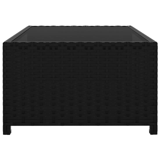 Ligbedden 2 st met tafel poly rattan zwart MeubelReus