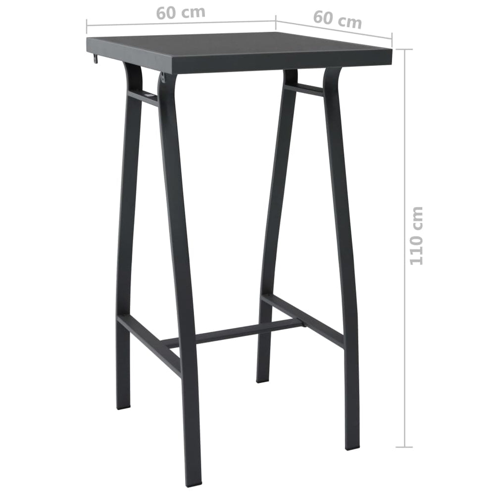 Tuinbartafel 60x60x110 cm gehard glas zwart MeubelReus