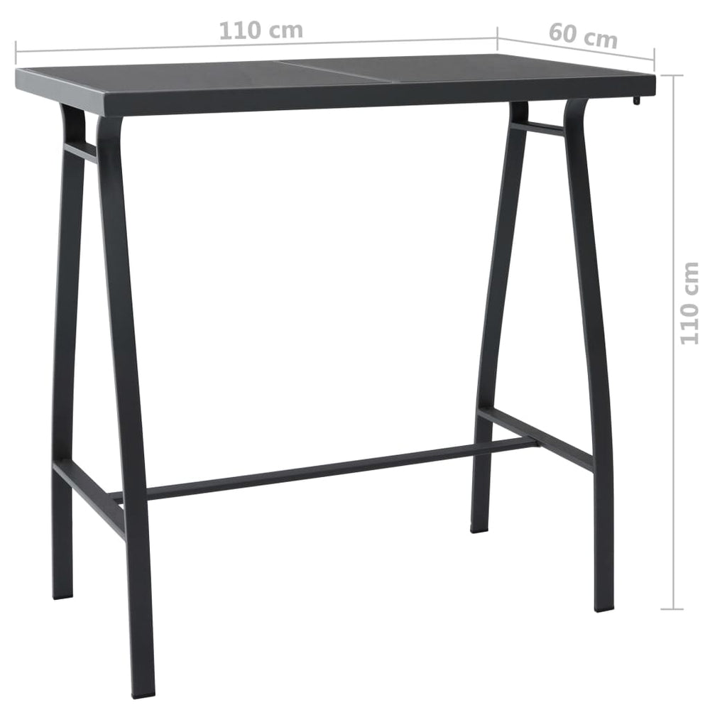 Tuinbartafel 110x60x110 cm gehard glas zwart MeubelReus