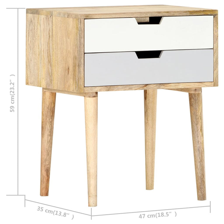 Nachtkastje 47x35x59 cm massief mangohout MeubelReus
