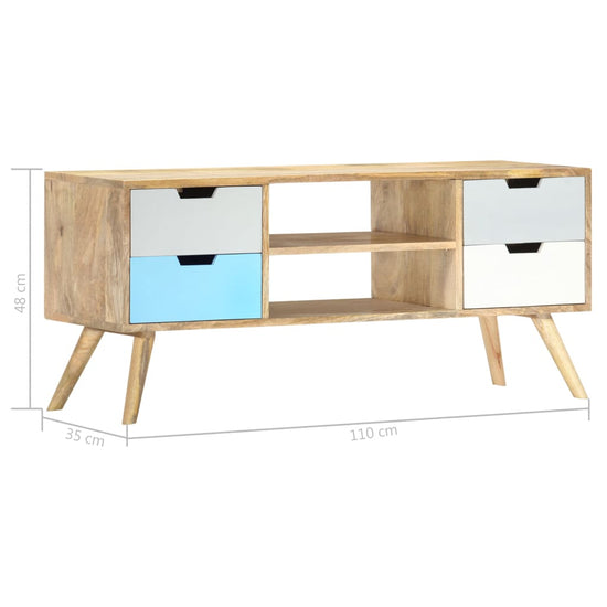 Tv-meubel 110x35x48 cm massief mangohout MeubelReus