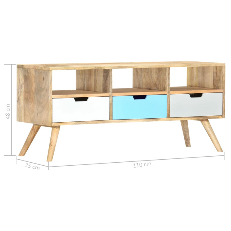 Tv-meubel 110x35x48 cm massief mangohout MeubelReus