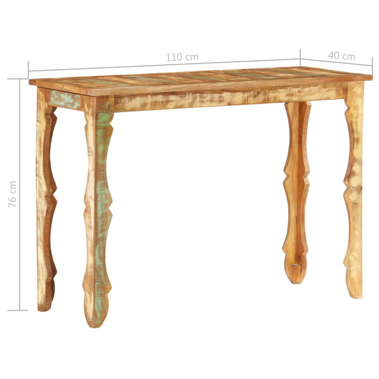 Wandtafel 110x40x76 cm massief gerecycled hout MeubelReus
