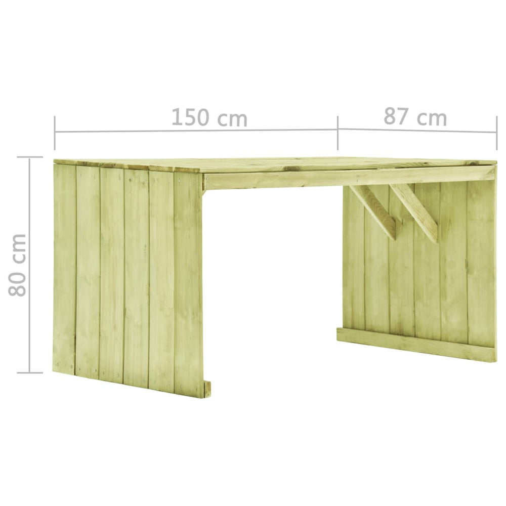Tuintafel 150x87x80 cm geïmpregneerd grenenhout MeubelReus