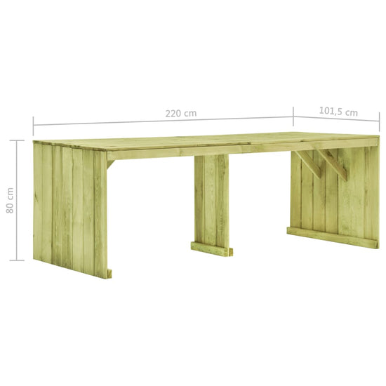 Tuintafel 220x101,5x80 cm geïmpregneerd grenenhout MeubelReus