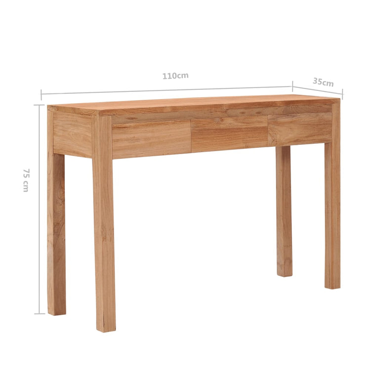 Wandtafel 110x35x75 cm massief teakhout