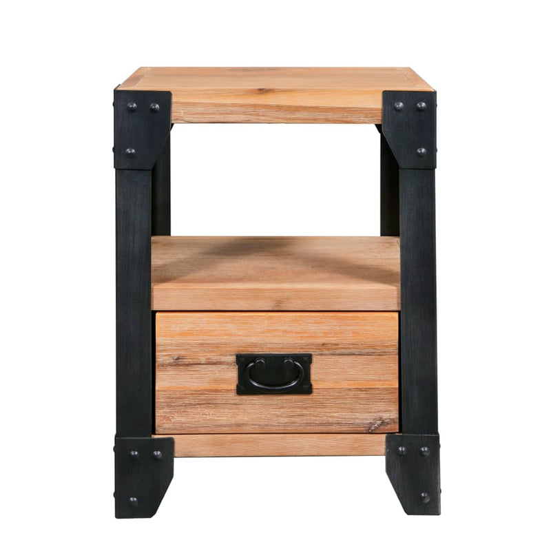 Nachtkastjes 2 st 40x30x54 cm massief acaciahout staal MeubelReus