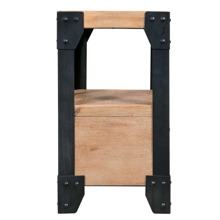 Nachtkastjes 2 st 40x30x54 cm massief acaciahout staal MeubelReus