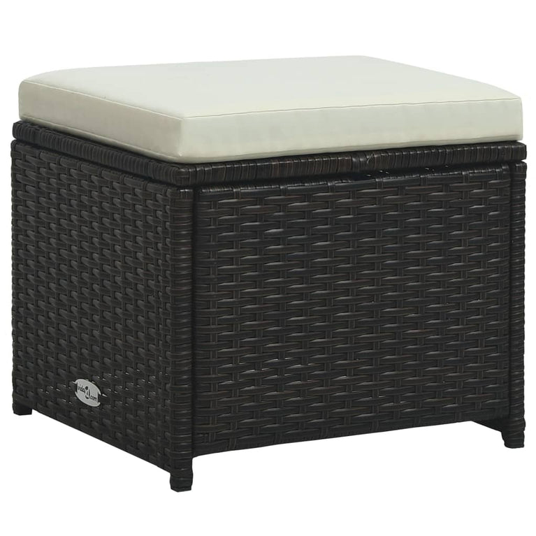 6-delige Loungeset met kussens poly rattan bruin MeubelReus