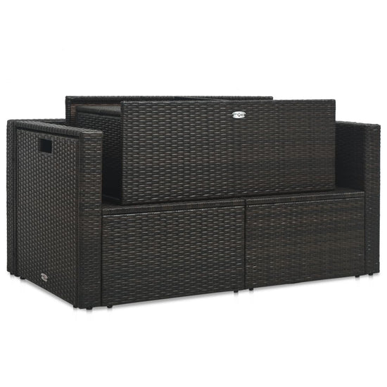 6-delige Loungeset met kussens poly rattan bruin MeubelReus