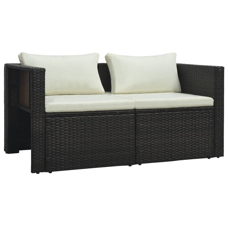 6-delige Loungeset met kussens poly rattan bruin MeubelReus