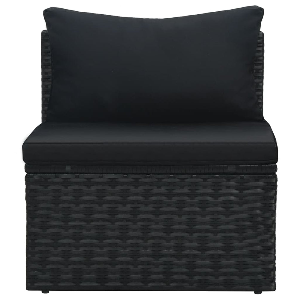 6-delige Loungeset met kussens poly rattan zwart MeubelReus