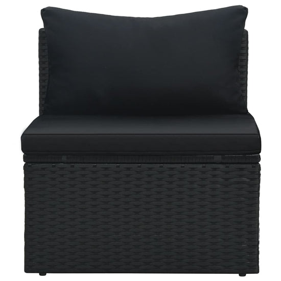 6-delige Loungeset met kussens poly rattan zwart MeubelReus