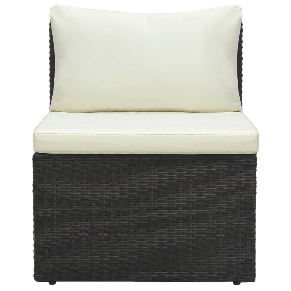 4-delige Loungeset met kussens poly rattan bruin MeubelReus