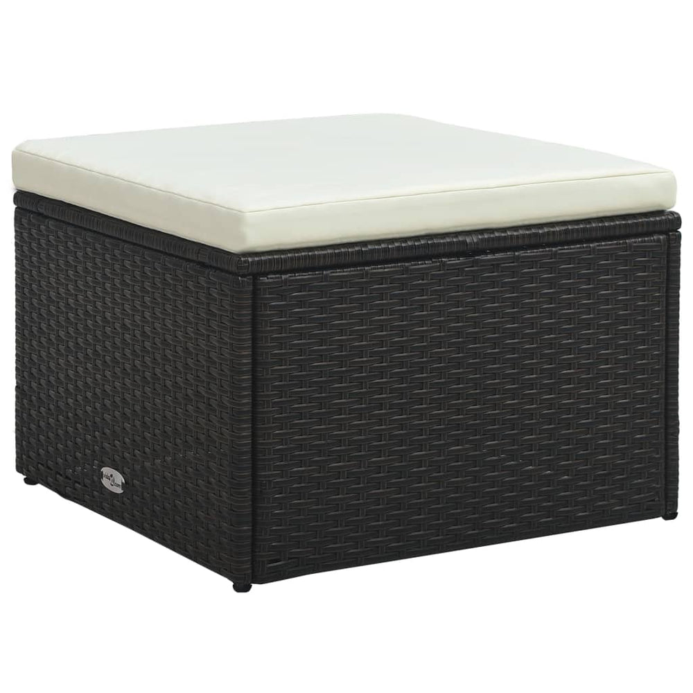 4-delige Loungeset met kussens poly rattan bruin MeubelReus