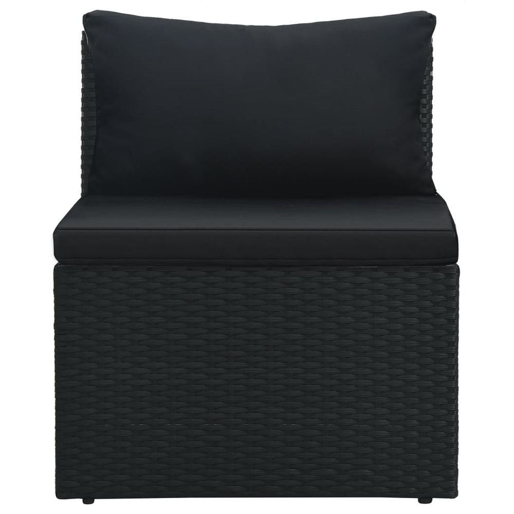 4-delige Loungeset met kussens poly rattan zwart MeubelReus