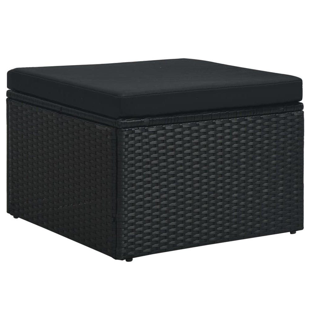 4-delige Loungeset met kussens poly rattan zwart MeubelReus