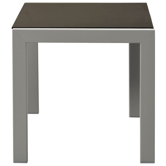 Ligbedden 2 st met tafel staal en textileen zwart MeubelReus