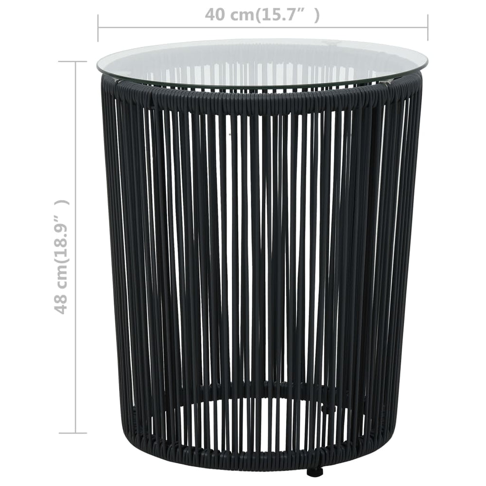 3-delige Bistroset met kussens PE-rattan zwart MeubelReus