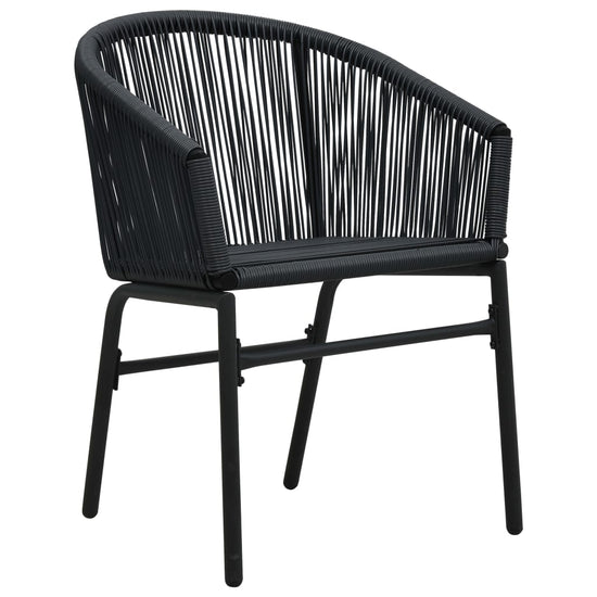 3-delige Bistroset met kussens PE-rattan zwart MeubelReus