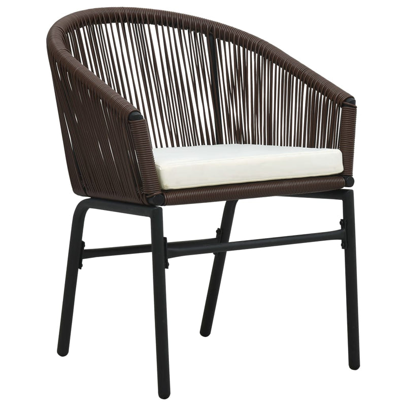 3-delige Bistroset met kussens PE-rattan bruin MeubelReus