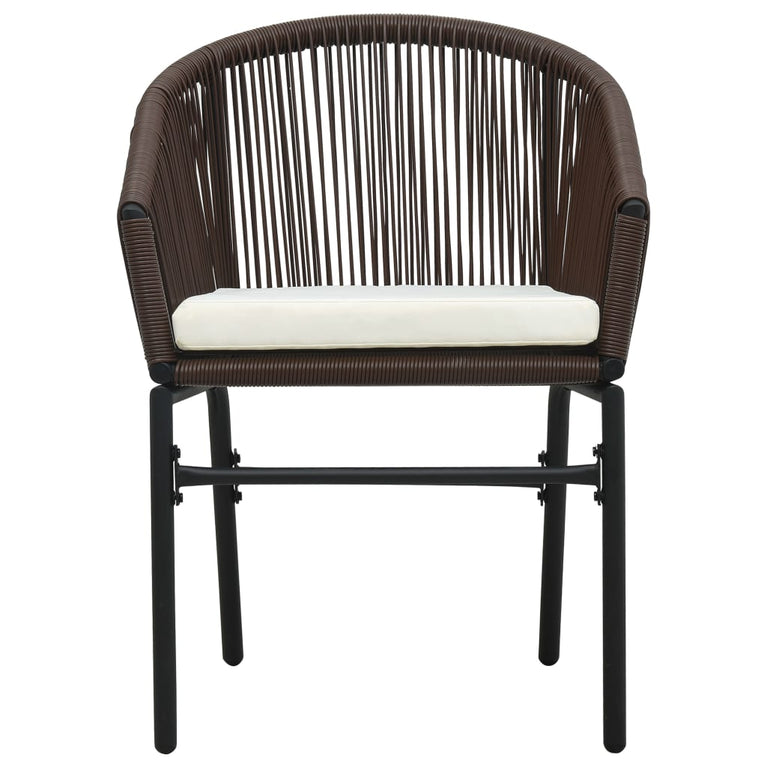3-delige Bistroset met kussens PE-rattan bruin MeubelReus