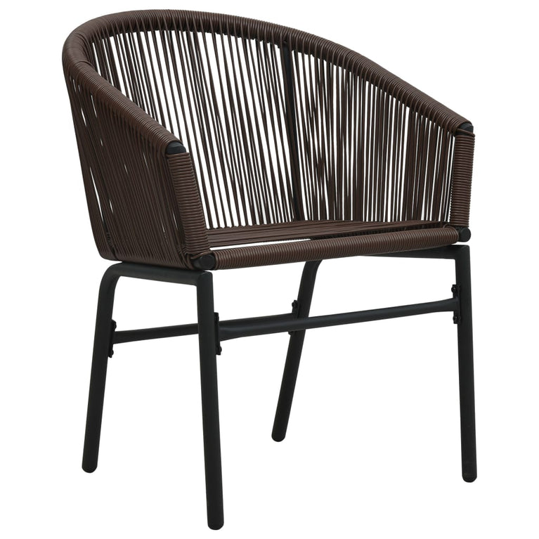 3-delige Bistroset met kussens PE-rattan bruin MeubelReus