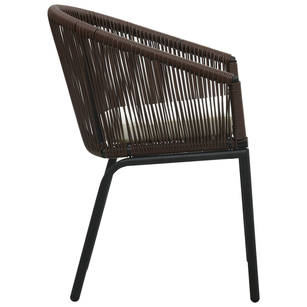 3-delige Bistroset met kussens PE-rattan bruin MeubelReus
