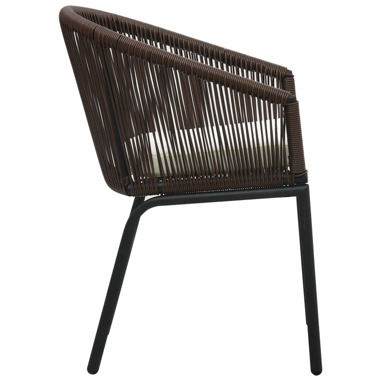 3-delige Bistroset met kussens PE-rattan bruin MeubelReus