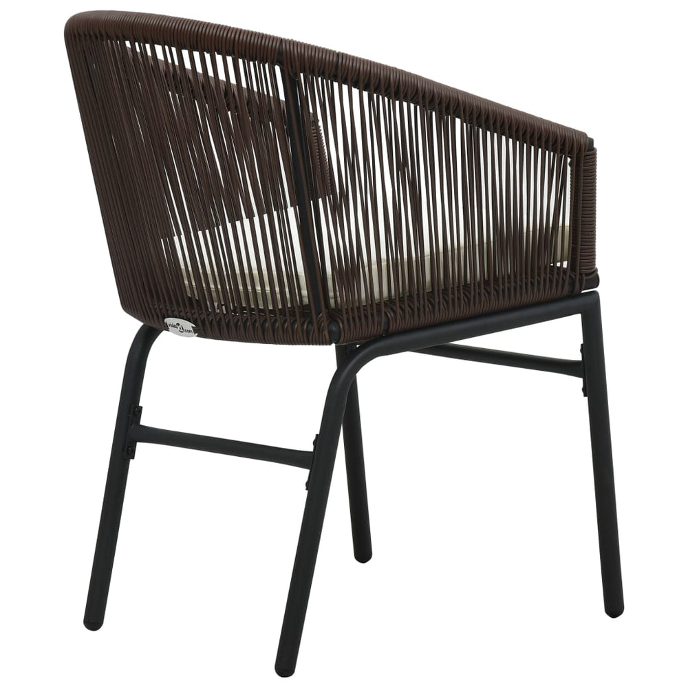 3-delige Bistroset met kussens PE-rattan bruin MeubelReus