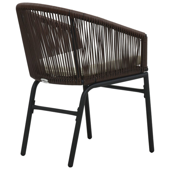 3-delige Bistroset met kussens PE-rattan bruin MeubelReus