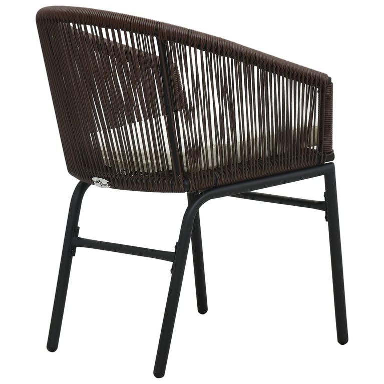 3-delige Bistroset met kussens PE-rattan bruin MeubelReus
