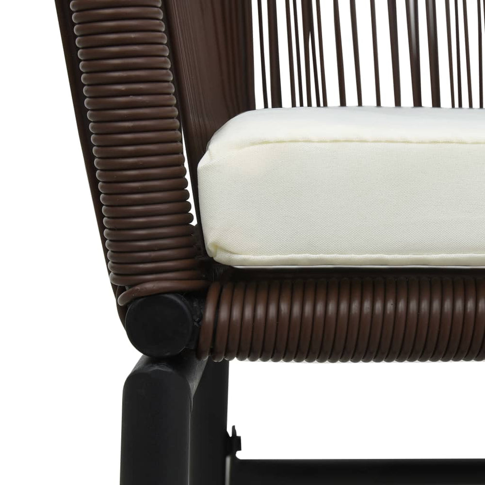 3-delige Bistroset met kussens PE-rattan bruin MeubelReus