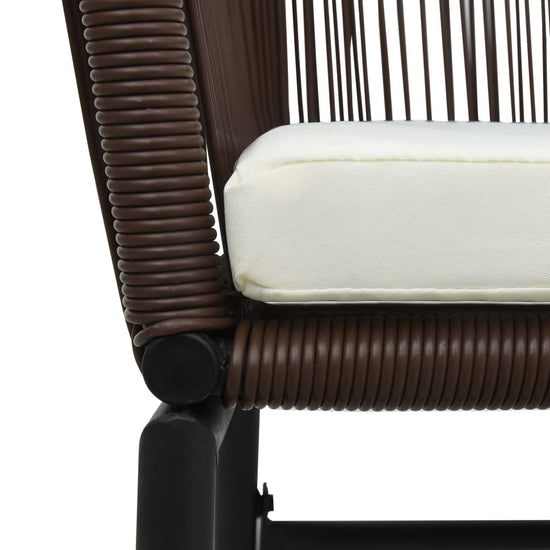 3-delige Bistroset met kussens PE-rattan bruin MeubelReus