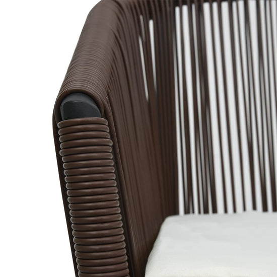3-delige Bistroset met kussens PE-rattan bruin MeubelReus