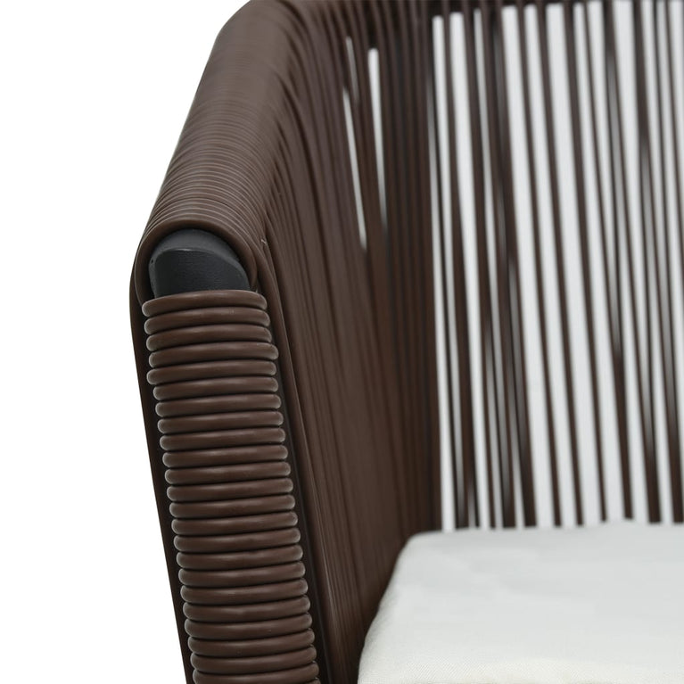 3-delige Bistroset met kussens PE-rattan bruin MeubelReus