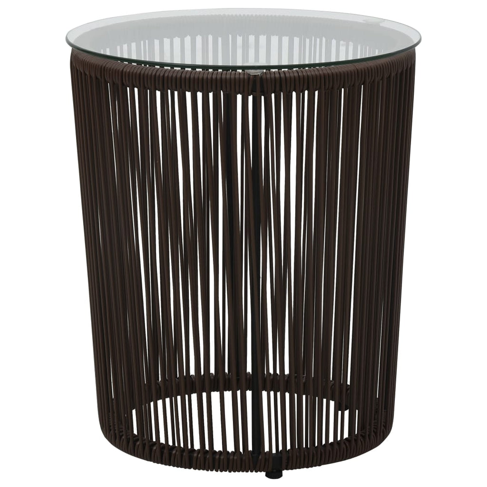 3-delige Bistroset met kussens PE-rattan bruin MeubelReus