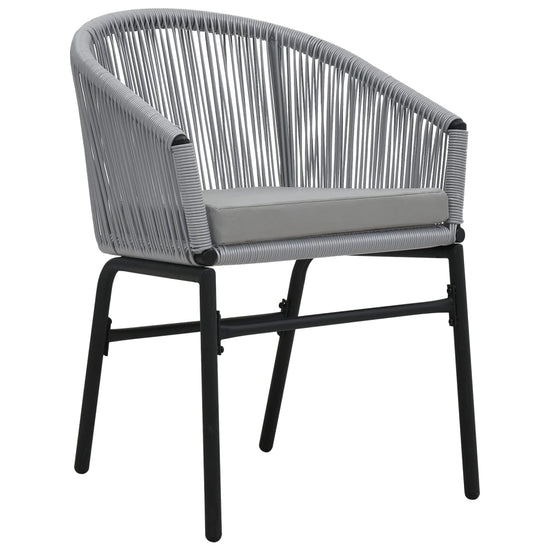 3-delige Bistroset met kussens PE-rattan grijs MeubelReus