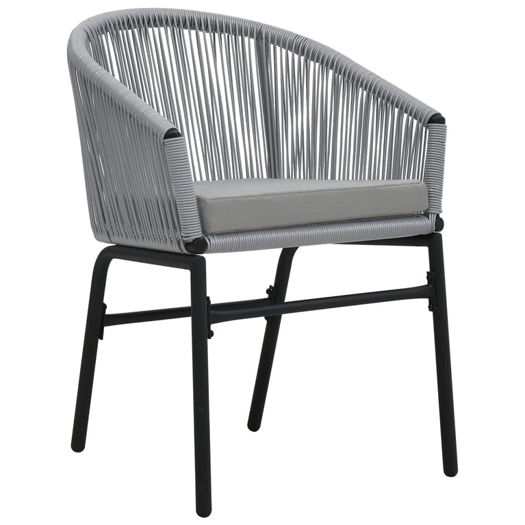 3-delige Bistroset met kussens PE-rattan grijs MeubelReus