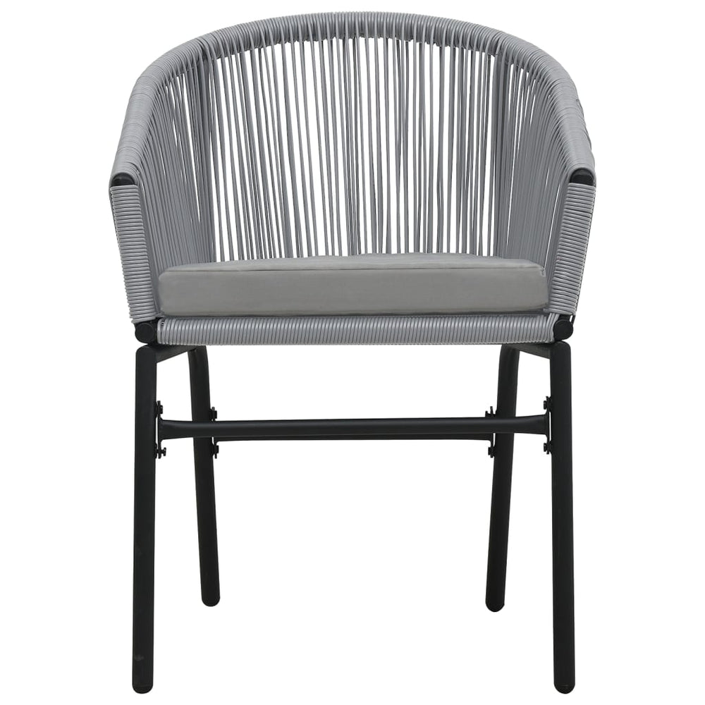 3-delige Bistroset met kussens PE-rattan grijs MeubelReus