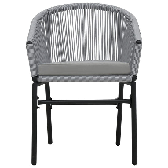 3-delige Bistroset met kussens PE-rattan grijs MeubelReus