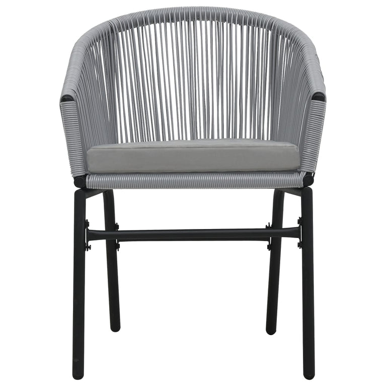 3-delige Bistroset met kussens PE-rattan grijs MeubelReus