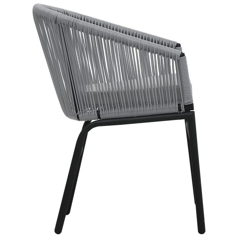3-delige Bistroset met kussens PE-rattan grijs MeubelReus