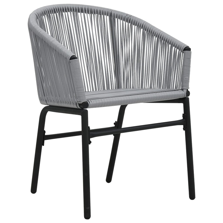 3-delige Bistroset met kussens PE-rattan grijs MeubelReus