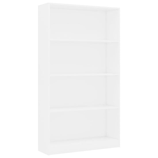 Boekenkast met 4 schappen 80x24x142 cm bewerkt hout wit MeubelReus