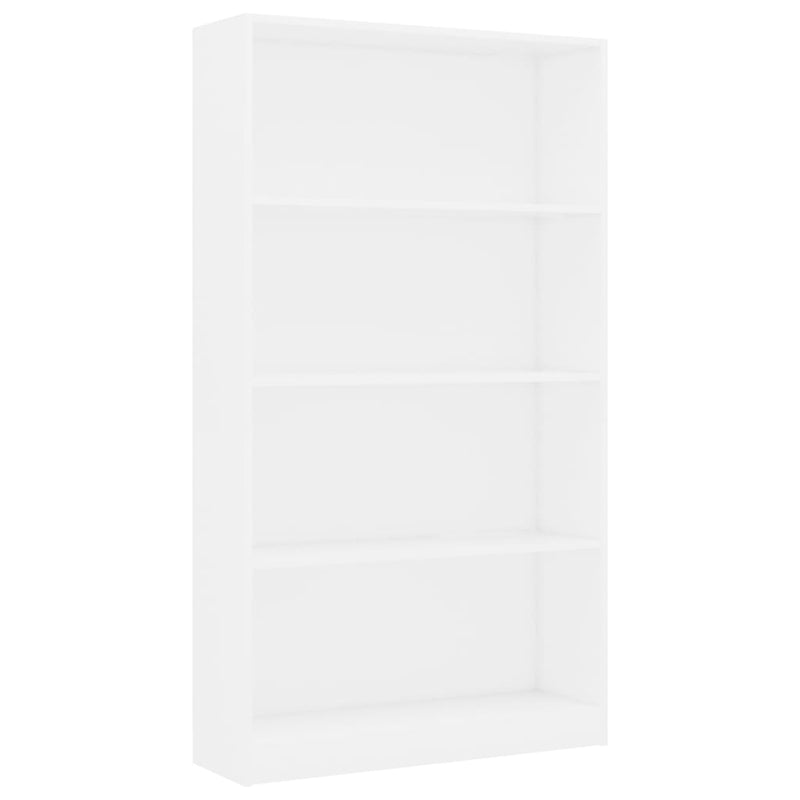 Boekenkast met 4 schappen 80x24x142 cm bewerkt hout wit MeubelReus