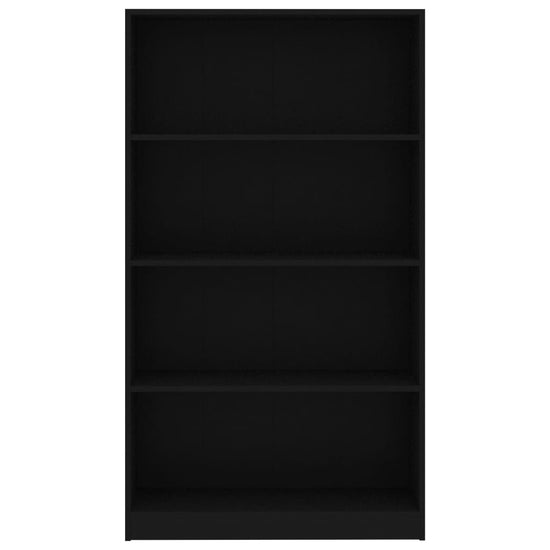 Boekenkast met 4 schappen 80x24x142 cm bewerkt hout zwart MeubelReus