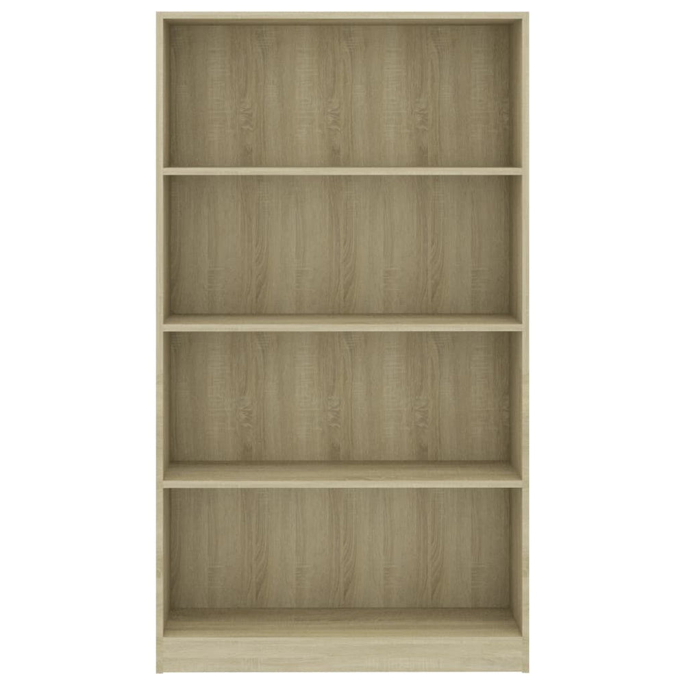 Boekenkast met 4 schappen 80x24x142 cm bewerkt hout sonoma eik MeubelReus