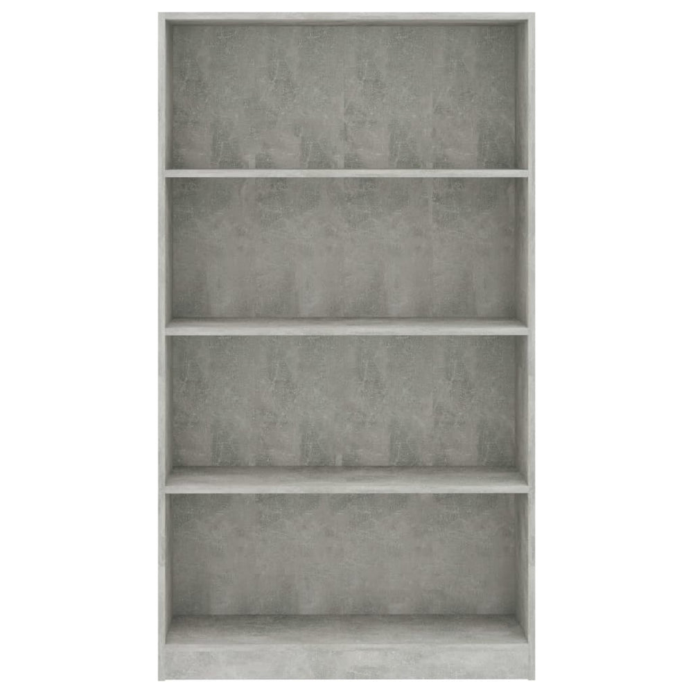 Boekenkast met 4 schappen 80x24x142 cm bewerkt hout betongrijs MeubelReus
