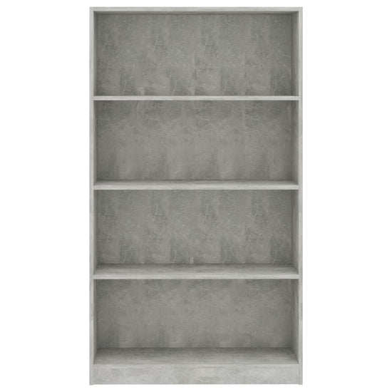 Boekenkast met 4 schappen 80x24x142 cm bewerkt hout betongrijs MeubelReus